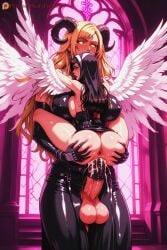 1futa ai_generated carrying cum cum_in_pussy cum_inside dickgirl dustyfutaai equine_penis fantasy female fucked_from_behind furry futa_on_female futanari horn horsecock huge_balls huge_cock intersex large_insertion nun penis sex vaginal_penetration wings