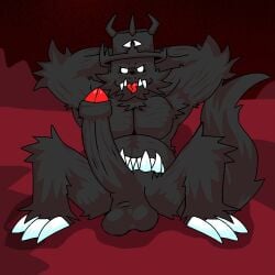 anthro balls big_penis erect_penis kurovil laying_down looking_at_viewer monster penis showing_off sprunki sprunksters