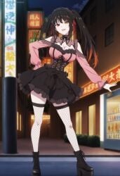 1girls ai_generated artkoikoi ass ass_focus black_hair cum date_a_live female koikoi pussy skirt tokisaki_kurumi white_skin
