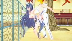 1boy 3d absurdly_long_hair azur_lane bar_censor barefoot blue_eyes blue_hair breasts censored eagle_union_(azur_lane) elbow_gloves female fence gloves koikatsu large_breasts leg_up long_hair male military navel new_jersey_(azur_lane) nipples nude open_mouth outdoors penis pole pussy sex standing standing_on_one_leg standing_sex straight tongue tongue_out vaginal_penetration very_long_hair white_gloves
