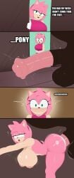 1boy 1girls 2d amy_rose anthro anthro_on_feral anthro_penetrated brown_background feral feral_penetrating g3mma green_eyes hi_res highres horse horsecock sex sonic_(series) sonic_the_hedgehog_(series) tagme
