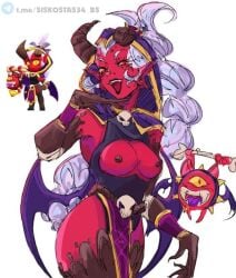 1demon 1girls ahegao_face brawl_stars breasts demon_willow_(brawl_stars) female looking_at_viewer tagme willow_(brawl_stars)