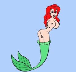 animated ariel arms_behind_back disney helix king-cheetah nipples the_little_mermaid