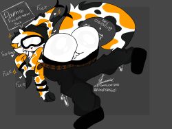 absurd_res anthro aroused ass beanie big_butt blush bodily_fluids calico_cat clothing cuntboy domestic_cat emmanuel_(voidlyvessel) eyewear eyewear_on_head felid feline felis fur genitals goggles goggles_on_face goggles_on_head hat headgear headwear hi_res intersex long_ears long_tail male mammal nude ovulating pussy pussy_juice solo tail thick_thighs trans_(lore) trans_man_(lore) vaginal_penetration voidlyvessel vulva white_body white_fur