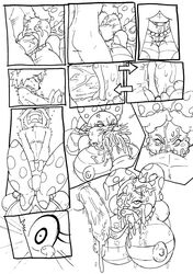 :>= bow breasts comic cricket-inc eyelashes female koopa koopalings male mario_(series) monochrome necklace nintendo nipples pearl_necklace penis polka_dots rape shell spiked_shell spikes straight_hair super_mario_world tail wendy_o._koopa