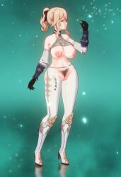 3d anal ass breasts breasts_out game genshin_impact huge_breasts jean_gunnhildr mod nude pubic_hair pussy tagme thick_thighs tight_clothing torn_clothes