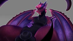 absurd_res animal_genitalia anthro ass balls colored dragon genitals halfpricesouls hi_res leash line_art male mythological_creature mythological_scalie mythology nude penis red_body scalie shaded sheath tail wings