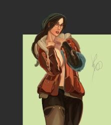 alma_(monster_hunter_wilds) big_breasts big_breasts mhwilds mhws monster_hunter monster_hunter_wilds nerd nerdy nerdy_female