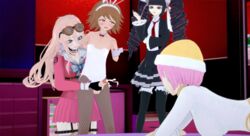 1boy 3girls ando_ruruka assertive assertive_male celestia_ludenberg cum cumshot danganronpa defeated ejaculation female female_dominating_male femboy femboy_on_female femdom fujisaki_chihiro handjob hetero horny human iruma_miu koikatsu male male/female multiple_girls penis straight straight_hair unhappy_trap watching