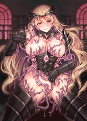 biosuit breasts female female_only large_breasts living_armor living_clothes living_suit nipples son_yohsyu tentacle tentacle_clothes