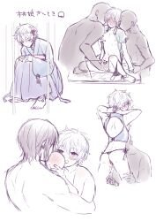 aged_up anon arms_up bar_censor blush chinese_clothes colored_sketch crossdressing erection femboy gintama gintoki_sakata handjob hands_behind_head japanese_clothes male male_only multiple_boys multiple_scenes panties penis side-tie_panties sketch_page solo_focus takasugi_shinsuke trembling yaoi yunfa