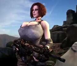 1girls 3d 3d_animation alternate_ass_size alternate_breast_size animated ass bare_shoulders barely_contained barely_contained_breasts big_ass big_breasts breasts breasts_bigger_than_head brown_hair bulletstorm busty cleavage clothed clothed_female curvy electronic_arts epic_games eyebrows eyelashes eyeshadow female female_only female_solo gigantic_breasts gun hair highres hips holding_gun holding_object holding_weapon hourglass_figure huge_ass human human_female human_only human_solo hyper hyper_breasts large_ass large_breasts lips looking_at_viewer mp4 no_sound nose people_can_fly shiny shiny_skin short_hair shorter_than_30_seconds sideass slim_waist small_waist solo solo_female thick_lips thin_waist trishka_novak upper_body vaako video voluptuous weapon wide_hips