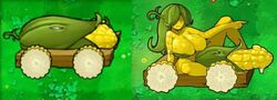 1girls 5_fingers bare_shoulders big_breasts breasts cob_cannon corn cum cum_drip female food futanari green_hair hair hair_over_eyes huge_breasts humanized humanoid humanoid_penis large_breasts large_penis long_hair personification plantie plants_vs_zombies pointing sitting smile smiling voluptuous yellow_body yellow_skin