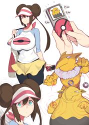 1boy 1girls alternate_breast_size big_breasts blue_eyes breasts brown_skin brunette corruption drowzee female hypno hypnosis interspecies large_breasts light-skinned_female light_skin long_hair mind_control nintendo pale_skin pokemon pokemon_(species) pokemon_bw2 pokephilia rosa_(pokemon) sole_female voluptuous yanje