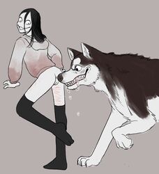 bestiality blood breadbitch420 canine creepypasta cuntboy feral intersex jeff_the_killer long_socks smile.dog socks