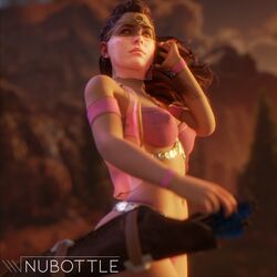 1girls 3d aloy belly_dancer_outfit dancer_outfit female female_only harem_outfit horizon_zero_dawn nipple_bulge nubottle red_hair solo