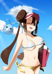 bikini brown_hair long_hair looking_at_viewer pokemon pokemon_bw2 rosa_(pokemon) shita_(yagisauce_07) solo