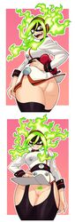 1girls boku_no_hero_academia bubble_ass bubble_butt burnin_(my_hero_academia) green_hair hero_outfit_(mha) innie_pussy long_hair mask moe_kamiji my_hero_academia no_panties pseudo_hair pubic_hair pussy short_dress short_skirt suoiresnu uncensored wide_hips wide_thighs