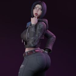 1girls 3d artist_request big_ass big_breasts clothed clothing dc dc_comics female female_only finger_on_chin forehead_jewel fortnite fortnite:_battle_royale fully_clothed glowing_eyes goth goth_girl rachel_roth raven_(dc) raven_(fortnite)_(dc) showing_ass solo source_request tagme teen_titans titans tongue_out