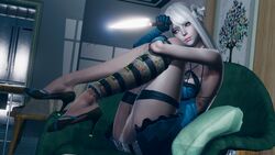 female gloves high_heels justjessie kaine_(nier) knife nier nier_(series) nier_replicant tagme white_hair