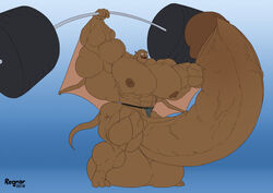 abs anthro_only biceps bodybuilder furry furry_only gargoyles gym hyper hyper_balls hyper_genitalia hyper_muscles hyper_penis hyper_testicles lexington_(gargoyles) male male_focus male_only muscle muscles muscular muscular_anthro muscular_arms muscular_ass muscular_back muscular_legs muscular_male muscular_thighs nipples overhead_press pecs regnar solo veins veiny_penis weightlifting workout