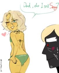 black_nail_polish blush bra bulge father_and_son femboy girly green_eyes incest lazyamy lego lloyd_garmadon lord_garmadon_(ninjago) ninjago panties seducing the_lego_ninjago_movie