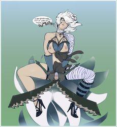 1futa athletic athletic_female busty futa_only futanari hourglass_figure kaine_(nier) long_hair nier nier_(series) nier_replicant tagme undyingsong white_hair wide_hips