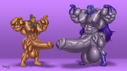 abs balls bara biceps bodybuilder elf facial_hair flexing flexing_arms flexing_bicep foreskin hyper hyper_balls hyper_genitalia hyper_muscles hyper_penis hyper_testicles mag'har_orc male male_focus male_only muscles muscular muscular_arms muscular_ass muscular_back muscular_legs muscular_male muscular_thighs night_elf nipples orc_(warcraft) orc_male pecs penis regnar testicles uncircumcised veins veiny_penis world_of_warcraft yaoi