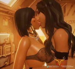 2girls 3d ana_amari animated dark-skinned_female daughter female_focus female_only french_kissing incest kissing making_out mother mother_and_daughter no_sound nyx34x overwatch pharah shorter_than_30_seconds sound_request tongue video yuri