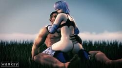 1boy 1girls 3d animated ayane_(doa) bayman bush cheating cowgirl_position dead_or_alive grass jd_sound_design large_ass large_penis night sound tagme tecmo video wanksy