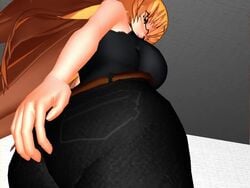 2girls 3d animated ass_on_face big_ass big_butt facesitting fart fart_cloud fart_fetish farting farting_in_face female glasses jeans knocked_out kujira_area looking_back mp4 orange_hair sound thick_thighs video yuri