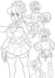 1girls breasts filia_(skullgirls) long_hair malofantastic nude pussy samson_(skullgirls) skullgirls solo thick_thighs uncolored wide_hips