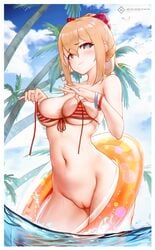 bikini_top bottomless genshin_impact jean_gunnhildr l_ract pussy swimsuits uncensored undressing wet