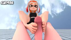 3d animated barefoot female_on_futa foot_fetish footjob futa futanari gif inkling inkling_girl large_penis no_sound sergemeister sja1986 splatoon tagme toes video