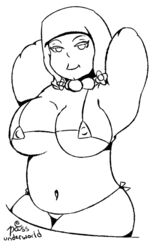 1girls arms_behind_back bbw bedroom_eyes bikini black_and_white capcom female female_only gyakuten_saiban looking_at_viewer monochrome nun overweight passunderworld simple_eyes sister_bikini solo solo_female solo_focus thick thick_thighs tight_clothing tight_fit