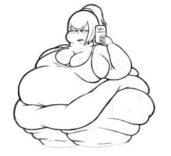 1girls animated black_and_white cellulite fat_rolls female female_only massive_ass massive_belly massive_thighs monochrome morbidly_obese morbidly_obese_female one_piece_swimsuit overweight overweight_female sketch solo swimsuit thick_thighs weight_gain