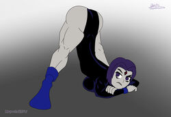 1girls big_ass big_breasts big_butt cartoon_network dc dc_comics grey_skin jack-o_pose jackochallenge legs leotard mapashonsfw purple_eyes purple_hair rachel_roth raven_(dc) short_hair straight_hair teen_titans thick_thighs thighs tight_clothing