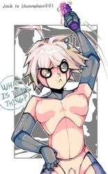 busty_boy danganronpa danganronpa_v3 dildo english_text jack_ie k1-b0 kiibo male_with_breasts nude robot sex_toy smooth_skin solo solo_focus text