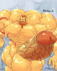 abs bara biceps d_ron_r hyper hyper_balls hyper_genitalia hyper_penis hyper_testicles muscle muscles muscular muscular_arms muscular_legs muscular_male muscular_thighs nipples pecs veins veiny_penis ろん