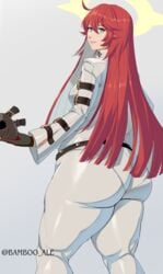 1girls absurd_res bamboo_ale big_butt breasts butt curvy_figure eye_contact fat_ass female fully_clothed gloves guilty_gear guilty_gear_strive high_resolution huge_butt jack-o'_valentine large_butt long_hair looking_at_viewer looking_back red_hair solo thick_butt thick_thighs thighs tight_clothing voluptuous wide_hips