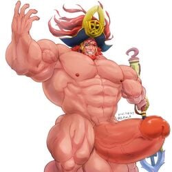 abs biceps d_ron_r fire_emblem fire_emblem_heroes hyper hyper_balls hyper_genitalia hyper_penis hyper_testicles muscle muscles muscular muscular_arms muscular_legs muscular_male muscular_thighs nipples pecs surtr_(fire_emblem) veins veiny_penis