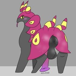 1:1 animal_genitalia animal_penis anus ass balls blush bodily_fluids delta's_art equine_anus equine_penis feral genital_fluids genitals looking_at_viewer looking_back maki_(delta's_art) male male_only multicolored_penis musk nintendo penis pokémon_(species) pokemon precum puffy_anus scolipede simple_background solo sweat sweaty_balls sweaty_butt sweaty_genitalia thin_tongue tongue tongue_out video_games yellow_eyes yellow_sclera