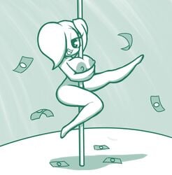 1girls 2018 anthro breasts completely_nude completely_nude_female dancing exhibitionism female female_focus female_only flora_fauna full_body hair_over_one_eye hand_on_pole looking_at_viewer money money_falling naked naked_female nipples no_color nude nude_female nudity oc olivia_(screwroot) original_character plantie pole pole_dancing screwroot smile smiling_at_viewer solo solo_female solo_focus teeth