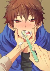 kirishima_natsuya male male_only toothbrush uncommon_stimulation yaoi