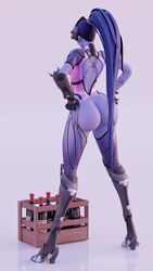 1girls 3d alcohol amelie_lacroix ass bare_ass barely_clothed big_ass blizzard_entertainment bubble_butt chainsmoker challenge facing_away fat_ass female female_focus female_only hands_on_hips huge_ass long_hair long_legs open_legs overwatch overwatch_2 purple_skin round_ass solo thick_thighs widowmaker wine