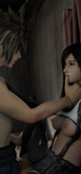 3d blender blender_(software) breasts clothed_sex clothing cloud cloud_strife final_fantasy final_fantasy_vii final_fantasy_vii_remake passionate sex square_enix stockings straight suspenders table tifa_lockhart uhhhthomas vaginal_penetration