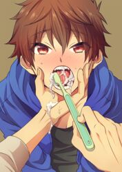 kirishima_natsuya male male_only toothbrush uncommon_stimulation yaoi