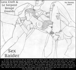 2003 danny_(artist) female human lara_croft lara_croft_(classic) male monochrome straight tagme tomb_raider