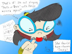 2008 black_hair bondage gag gagged glasses hey_arnold! megawackymax nickelodeon nipples phoebe_heyerdahl topless