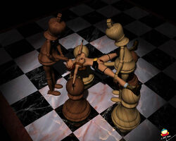 3d c.art.man chess chess_piece chessboard female human king_(chess) lara_croft lara_croft_(classic) male pawn_(chess) public_domain straight tagme tomb_raider